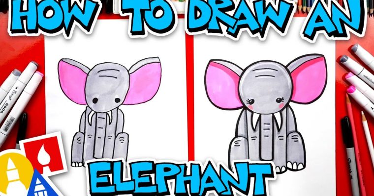 🐘 איך לצייר פיל חמוד 🐘